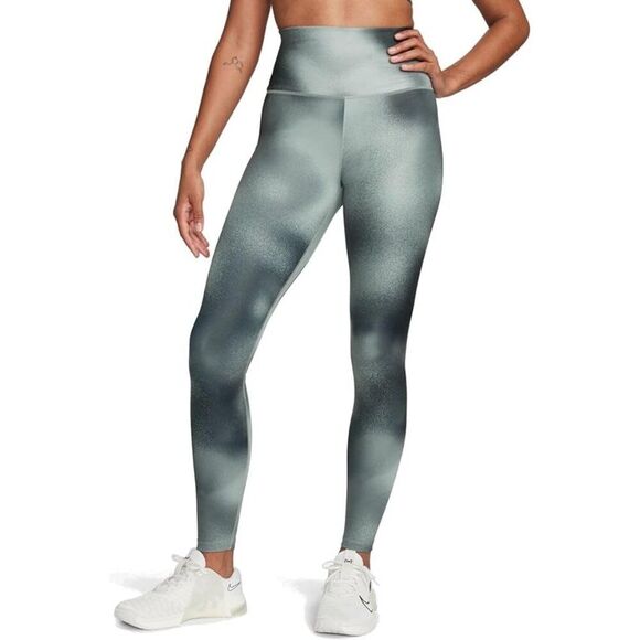 Nike One Dri-FIT High Rise Tight Fit Leggings Black Gray Print Small FQ6260-010 - Picture 1 of 10